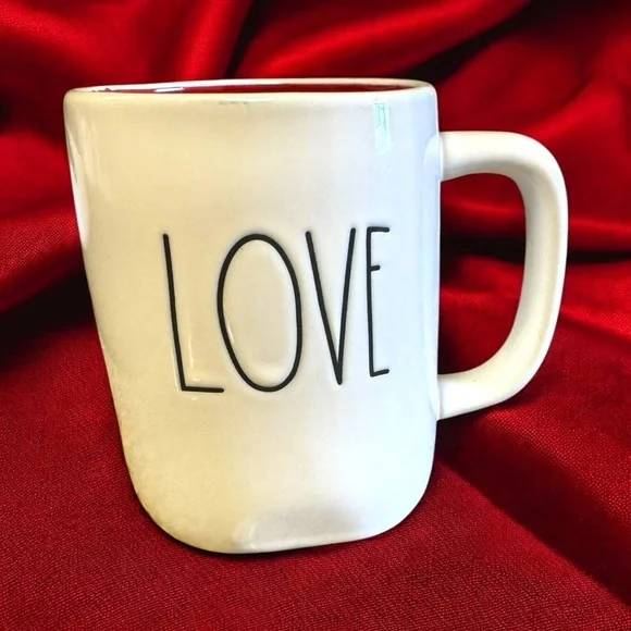 NWOT Limited Edition Collectible Rae Dunn LOVE Mug Red Interior Rare Gift Idea - Picture 7 of 13